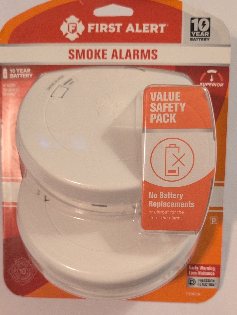 First Alert White Smoke Alarm Value Safety Pack - 10 Year Battery